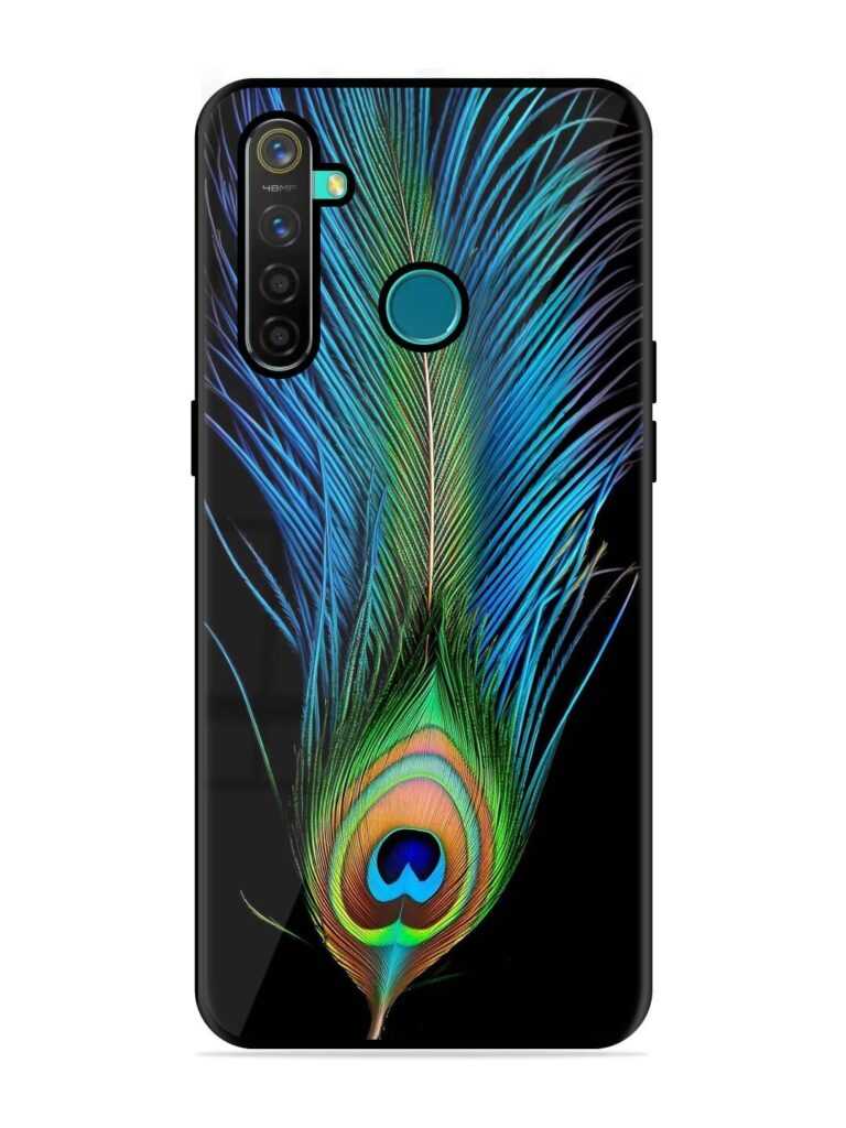 Peacock Feather Premium Glass Case for Realme 5 Pro Zapvi
