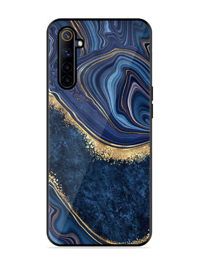 Abstract Background Blue Glossy Metal TPU Case for Realme 6I Zapvi