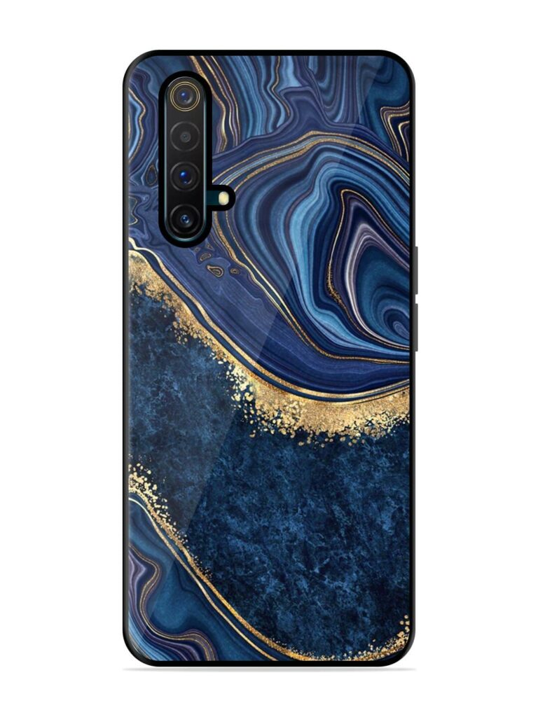 Abstract Background Blue Glossy Metal TPU Case for Realme X3 Zapvi