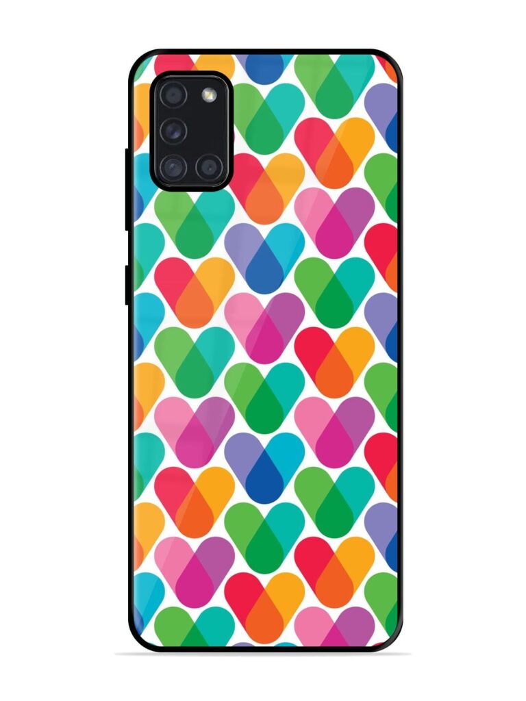 Overlapping Colors Colorful Premium Glass Case for Samsung Galaxy A31 Zapvi