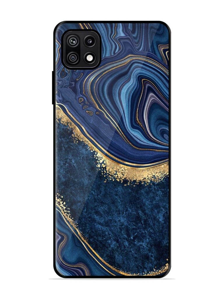 Abstract Background Blue Premium Glass Case for Samsung Galaxy F42 (5G) Zapvi