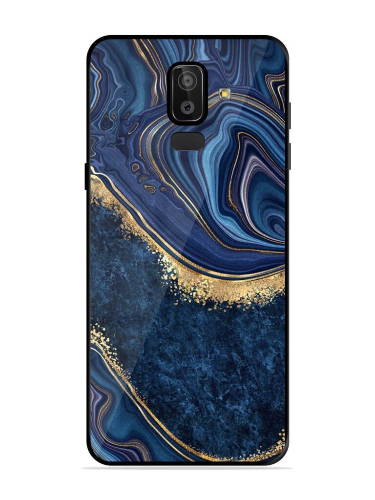 Abstract Background Blue Premium Glass Case for Samsung Galaxy J8 Zapvi