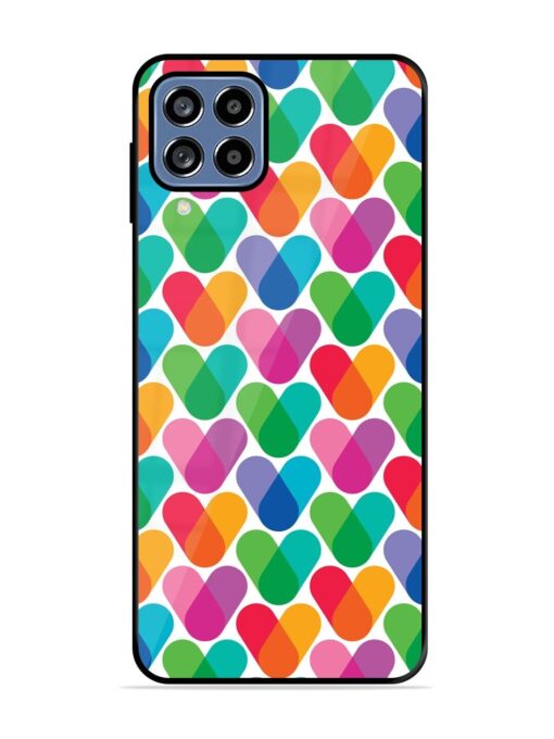 Overlapping Colors Colorful Premium Glass Case for Samsung Galaxy M32 (4G) Zapvi