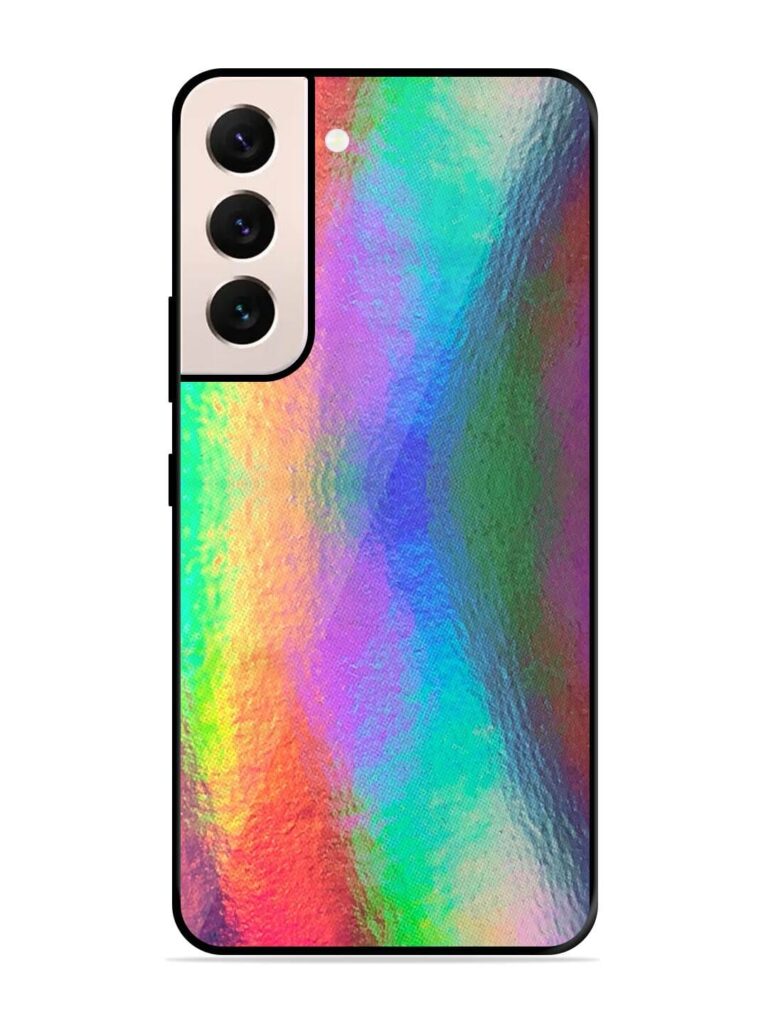 Colorful Holographic Background Glossy Metal TPU Case for Samsung Galaxy S22 (5G) Zapvi