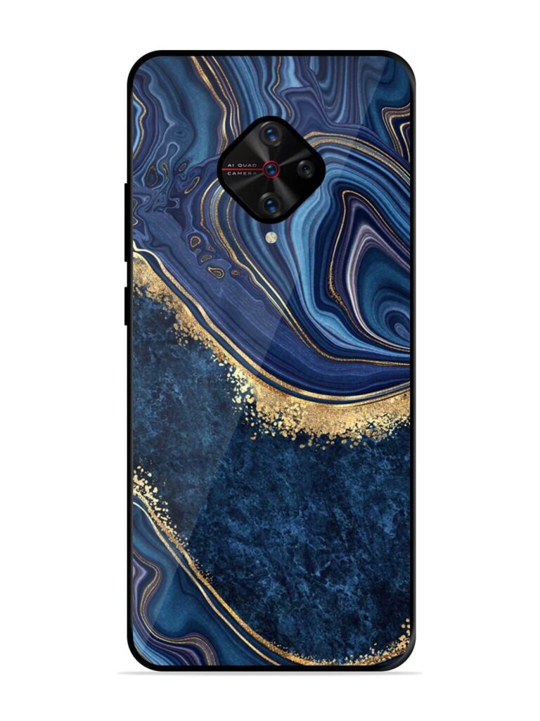 Abstract Background Blue Premium Glass Case for Vivo S1 Pro Zapvi