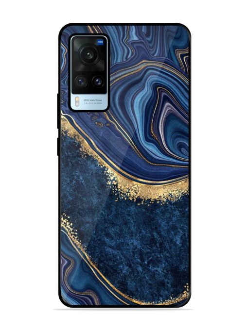Abstract Background Blue Premium Glass Case for Vivo X60 Zapvi