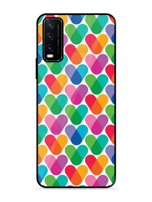 Overlapping Colors Colorful Premium Glass Case for Vivo Y20I Zapvi