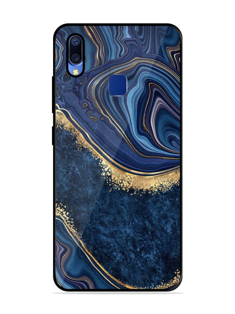 Abstract Background Blue Premium Glass Case for Vivo Y93 Zapvi