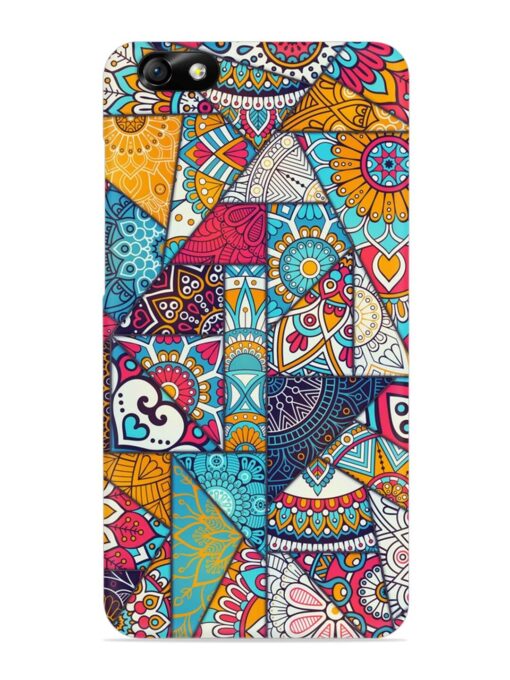 Patchwork Pattern Vintage Snap Case for Honor 4X Zapvi