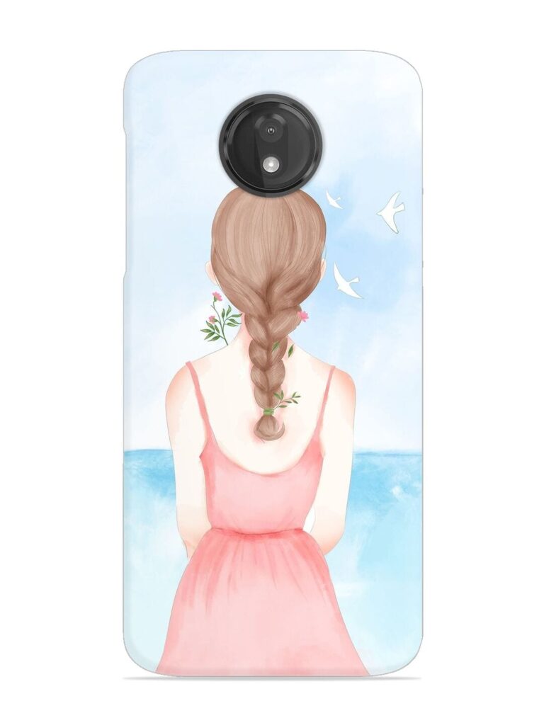 Watercolor Girl Vector Snap Case for Motorola Moto G7 Power Zapvi