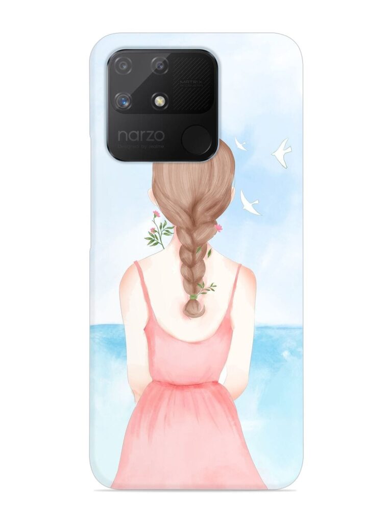 Watercolor Girl Vector Snap Case for Realme Narzo 50A Zapvi