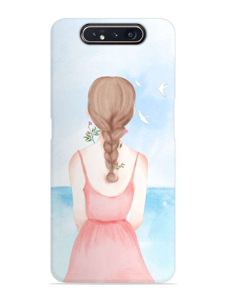 Watercolor Girl Vector Snap Case for Samsung Galaxy A80 Zapvi