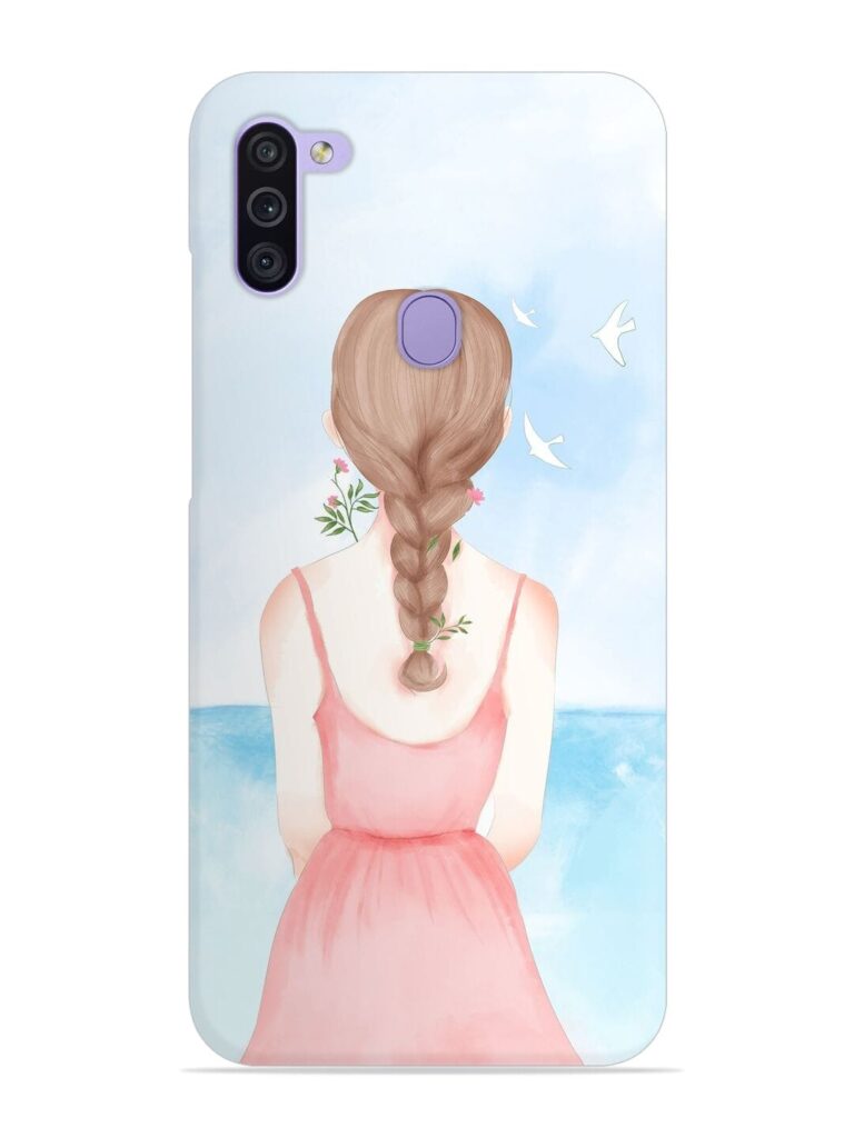 Watercolor Girl Vector Snap Case for Samsung Galaxy M11 Zapvi