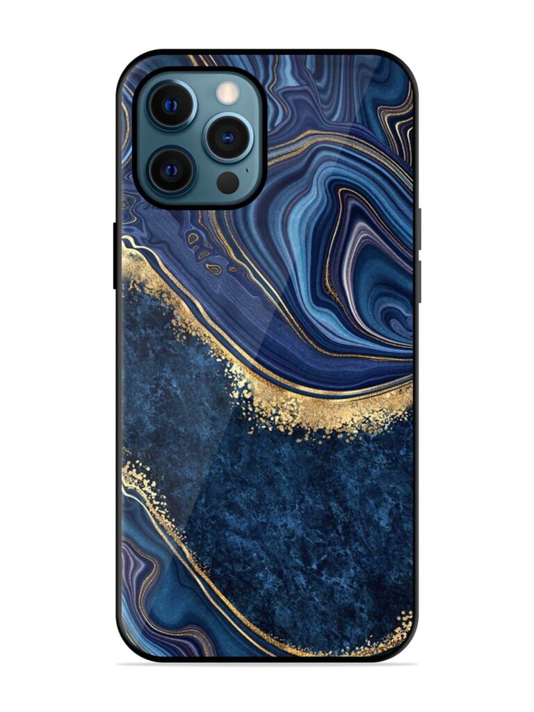 Abstract Background Blue Glossy Metal TPU Phone Cover for Apple Iphone 12 Pro Zapvi