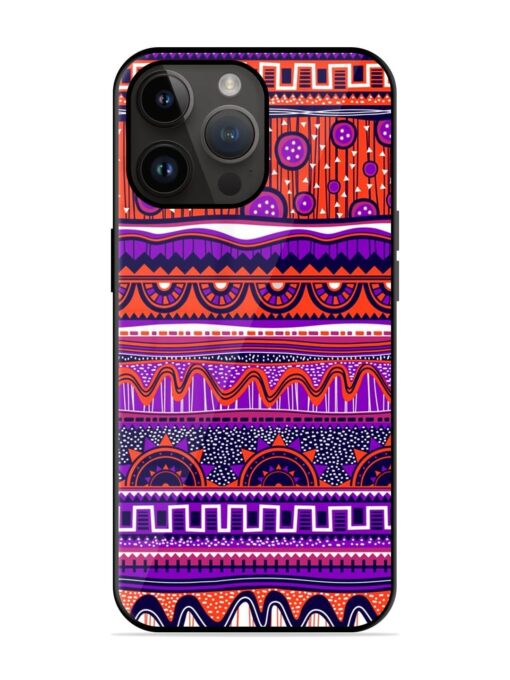 Ethnic Seamless Pattern Glossy Metal TPU Phone Cover for Apple Iphone 14 Pro Max Zapvi