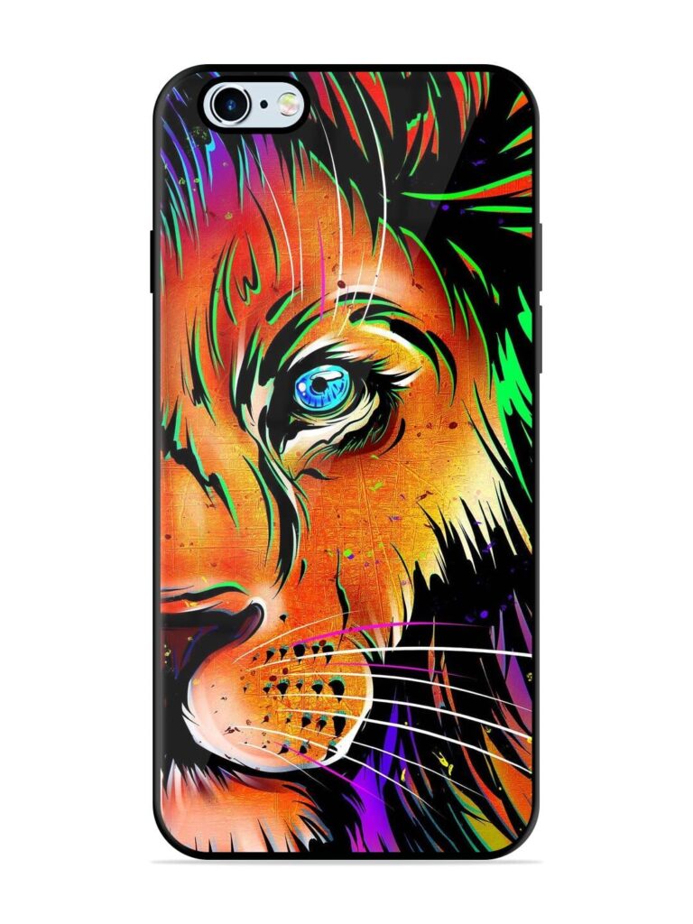 Colorful Lion Design Glossy Metal TPU Phone Cover for Apple Iphone 6 Plus Zapvi