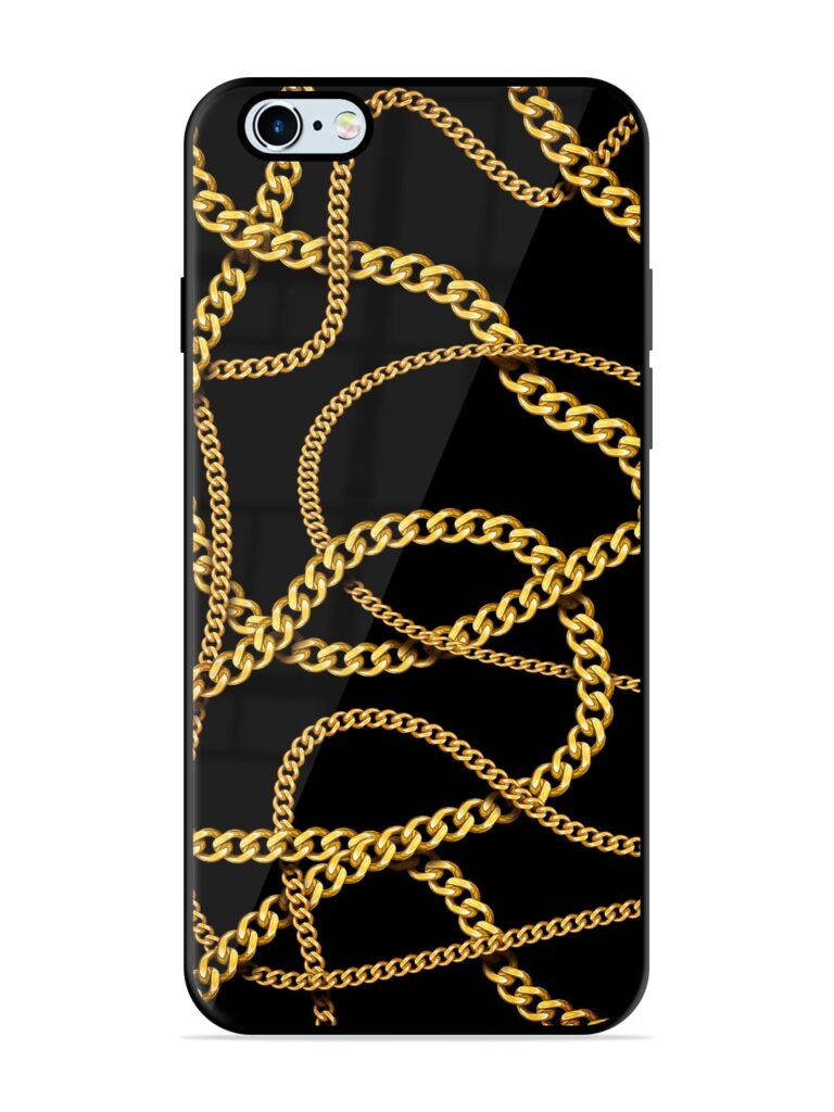 Decorative Golde Chain Glossy Metal Phone Cover for Apple Iphone 6 Plus Zapvi