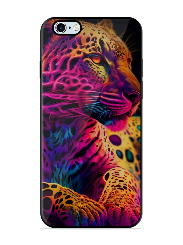 Leopard Art Glossy Metal Phone Cover for Apple Iphone 6S Plus Zapvi