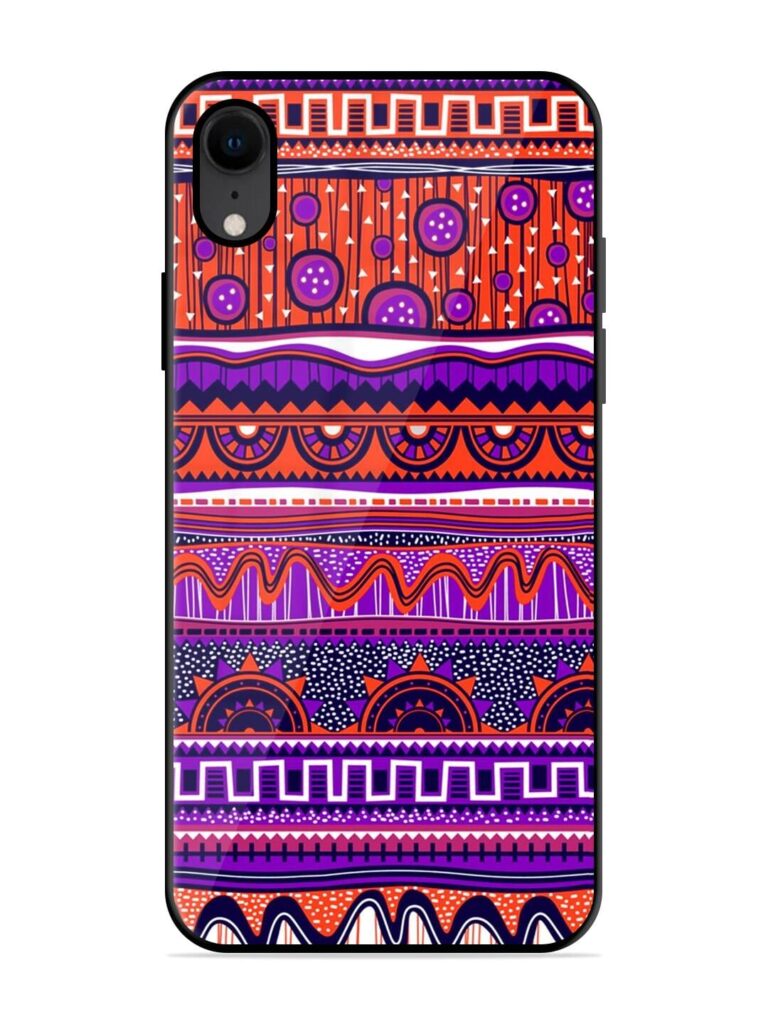 Ethnic Seamless Pattern Glossy Metal TPU Phone Cover for Apple Iphone Xr Zapvi