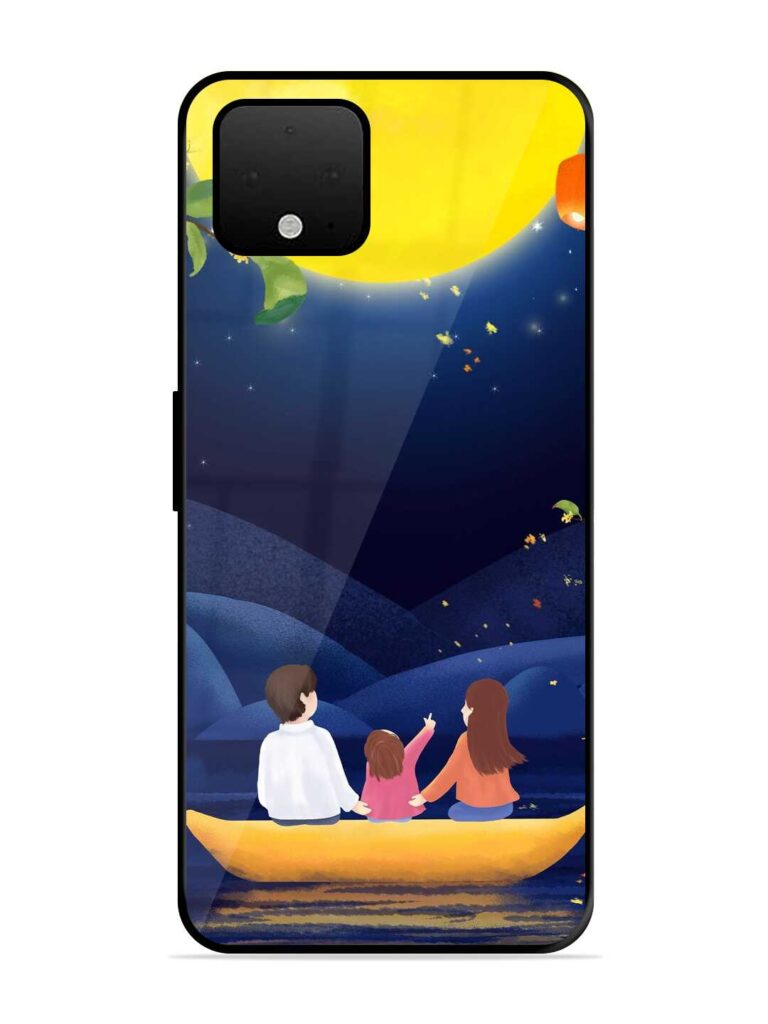 Happy Family And Beautiful View Glossy Metal Phone Cover for Google Pixel 4 Zapvi