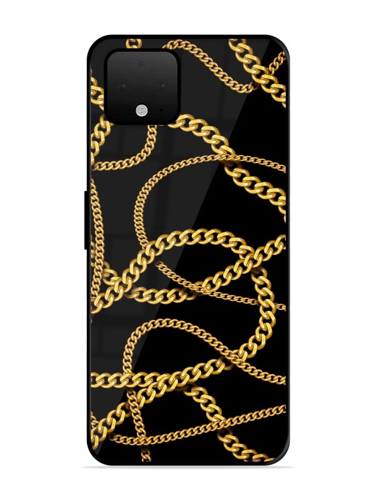 Decorative Golde Chain Glossy Metal Phone Cover for Google Pixel 4 Zapvi