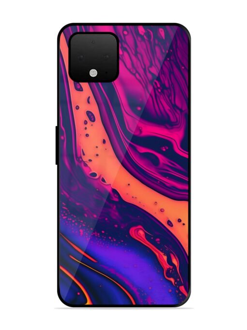 Fluid Blue Pink Art Glossy Metal Phone Cover for Google Pixel 4 Xl Zapvi