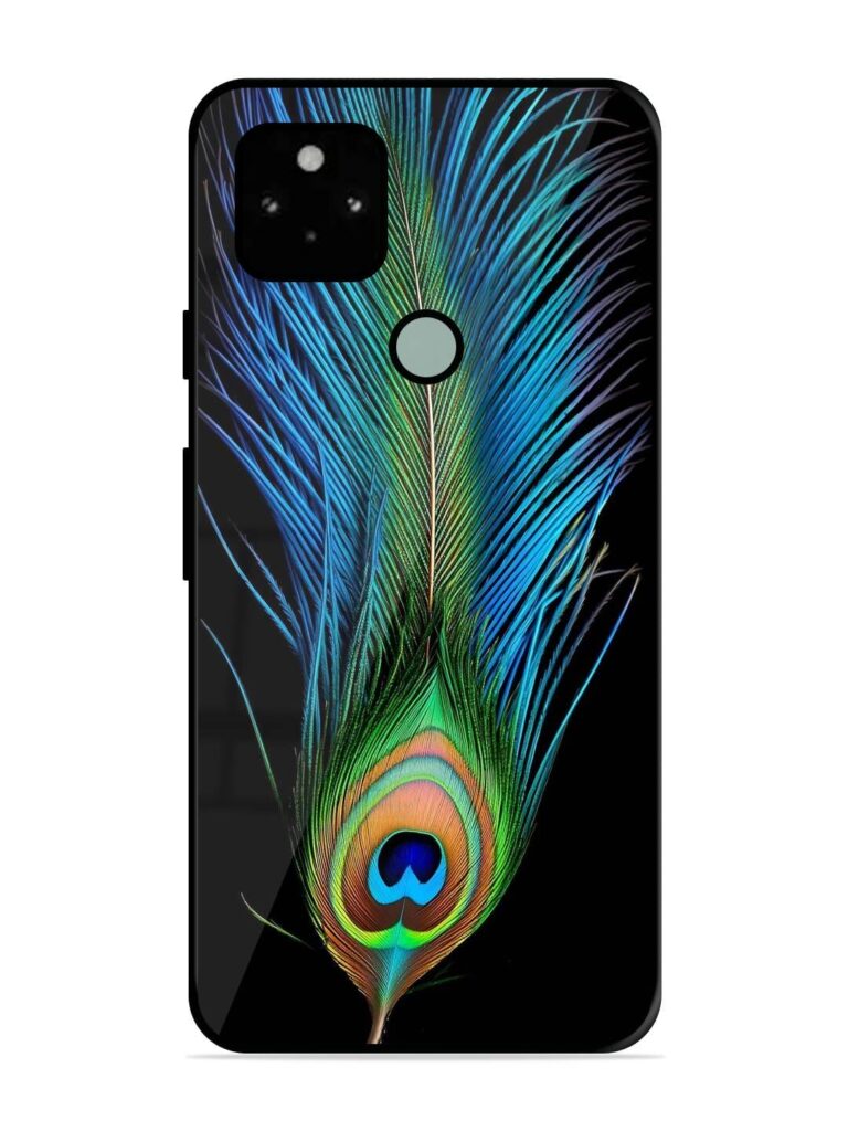 Peacock Feather Glossy Metal TPU Phone Cover for Google Pixel 5 Zapvi