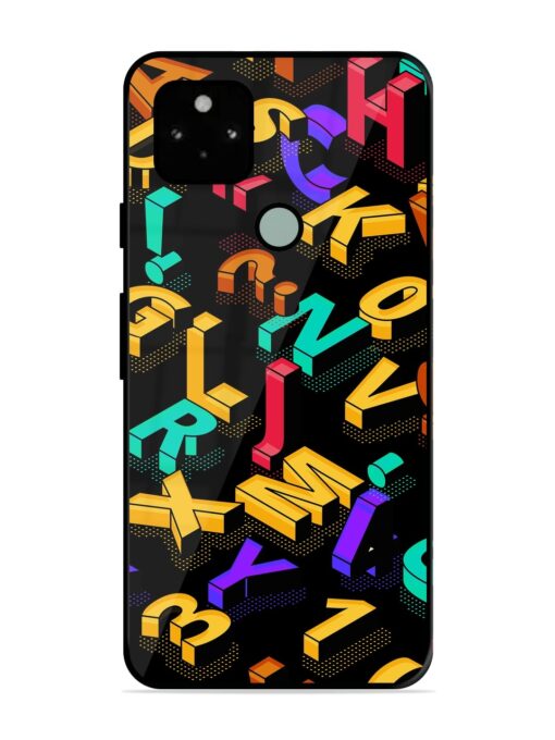 Seamless Pattern With Letters Glossy Metal Phone Cover for Google Pixel 5 Zapvi