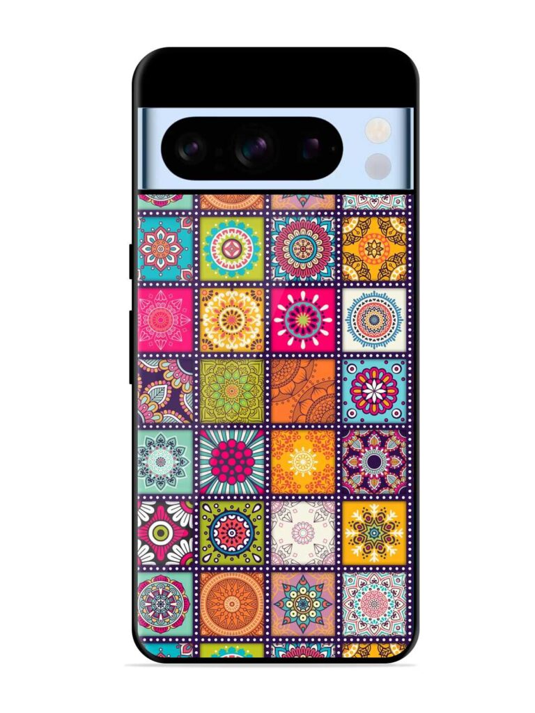 Seamless Pattern Vintage Glossy Metal Phone Cover for Google Pixel 8 Pro Zapvi