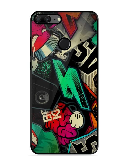Graffiti Art Glossy Metal Phone Cover for Honor 9 Lite Zapvi