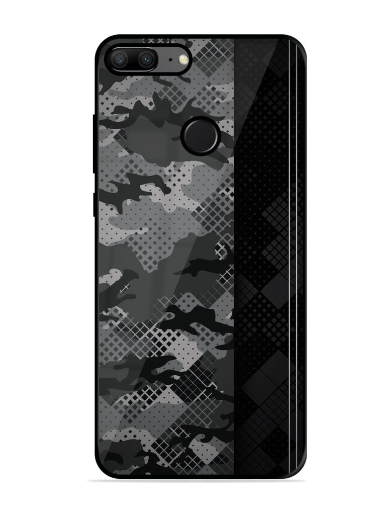 Dark Camouflage Glossy Metal Phone Cover for Honor 9 Lite Zapvi