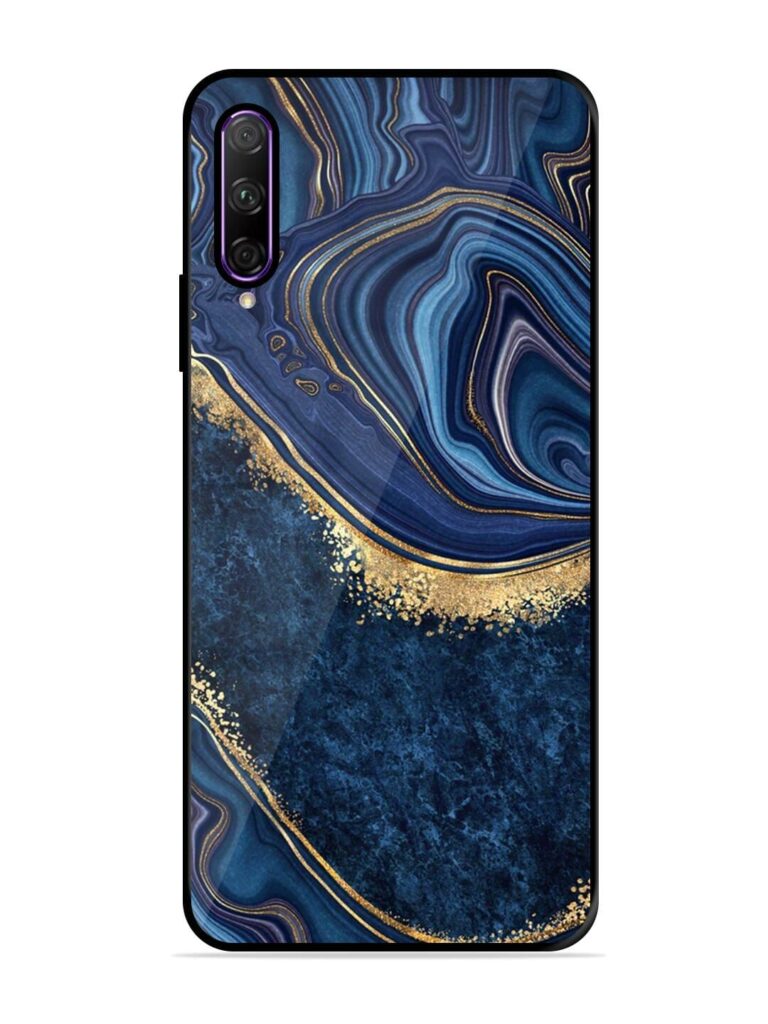 Abstract Background Blue Glossy Metal TPU Phone Cover for Honor 9X Pro Zapvi