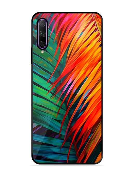 Painted Tropical Leaves Glossy Metal Phone Cover for Honor 9X Pro Zapvi