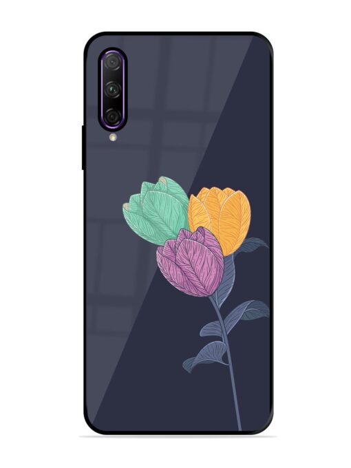 Flower Vector Glossy Metal Phone Cover for Honor 9X Pro Zapvi