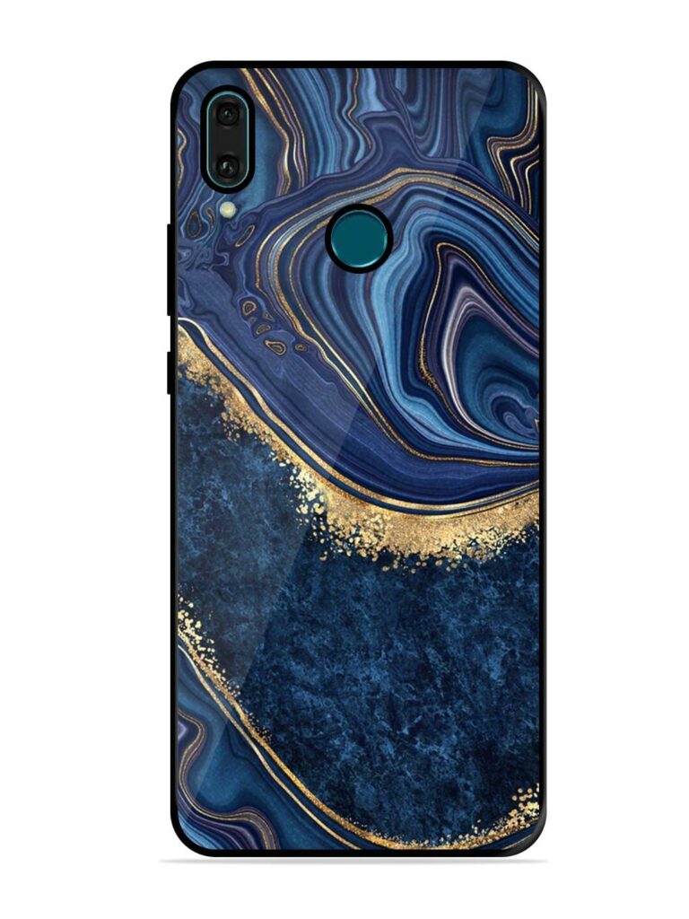 Abstract Background Blue Glossy Metal TPU Phone Cover for Honor Y9 (2019) Zapvi