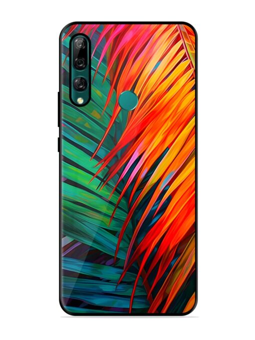 Painted Tropical Leaves Glossy Metal Phone Cover for Honor Y9 Prime Zapvi