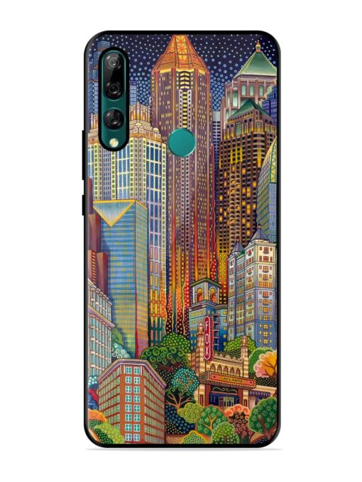 Cityscapes Art Glossy Metal Phone Cover for Honor Y9 Prime Zapvi