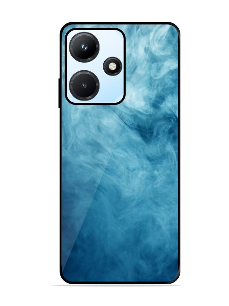Blue Smoke Art Glossy Metal Phone Cover for Infinix Hot 30I Zapvi