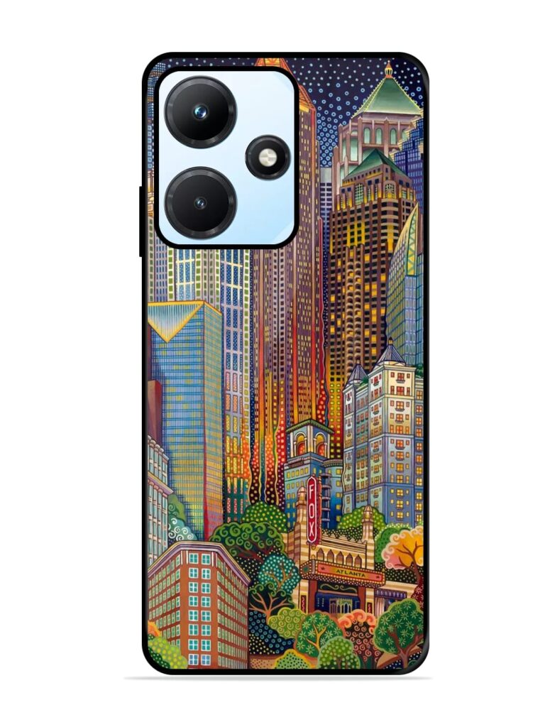Cityscapes Art Glossy Metal Phone Cover for Infinix Hot 30I Zapvi