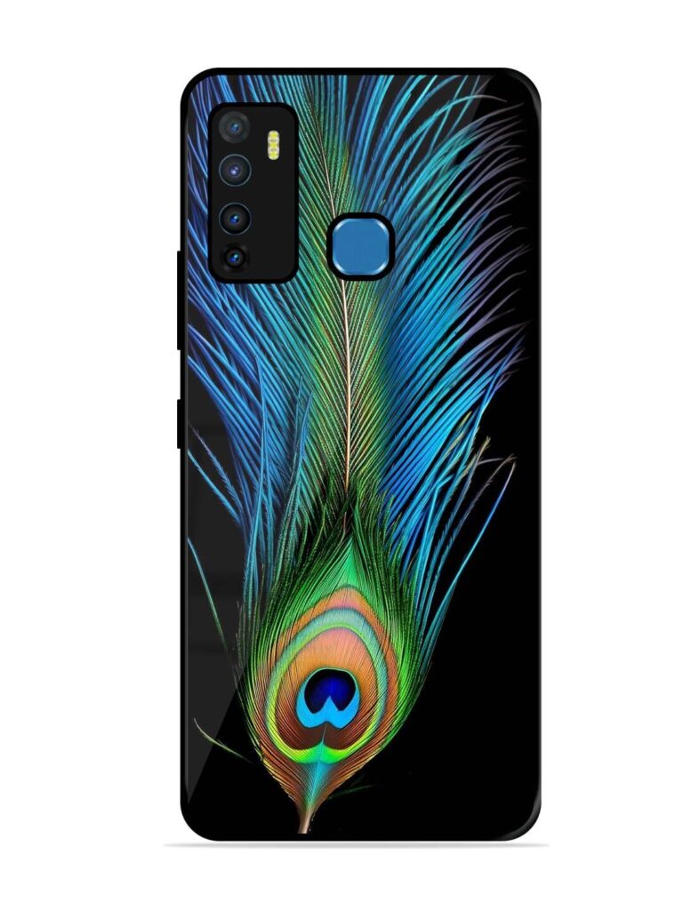 Peacock Feather Glossy Metal TPU Phone Cover for Infinix Hot 9 Zapvi