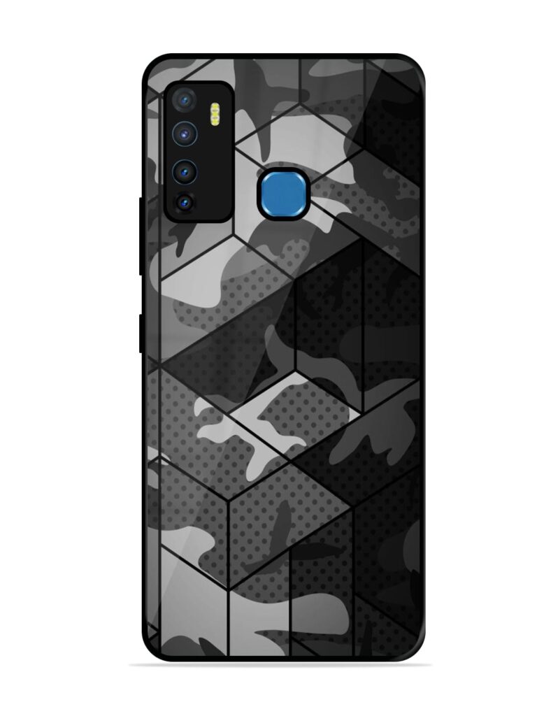 Hexagonal Pattern Glossy Metal Phone Cover for Infinix Hot 9 Zapvi