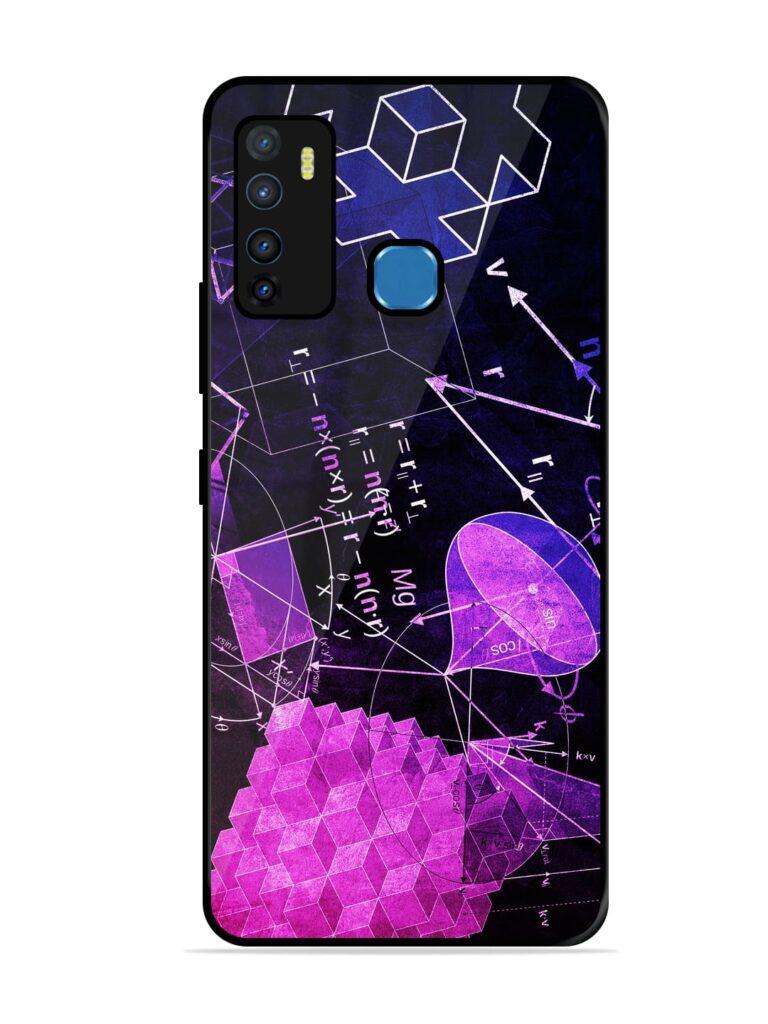 Math Physics Formula Art Glossy Metal Phone Cover for Infinix Hot 9 Zapvi