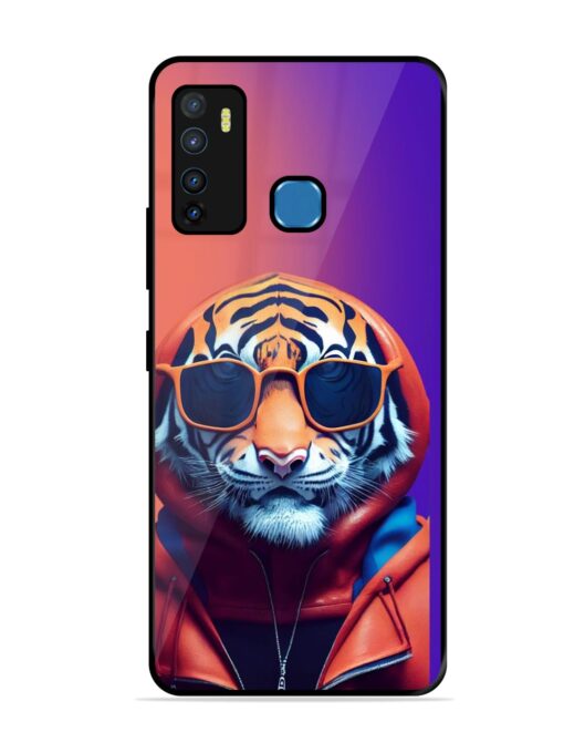 Tiger Animation Glossy Metal Phone Cover for Infinix Hot 9 Zapvi