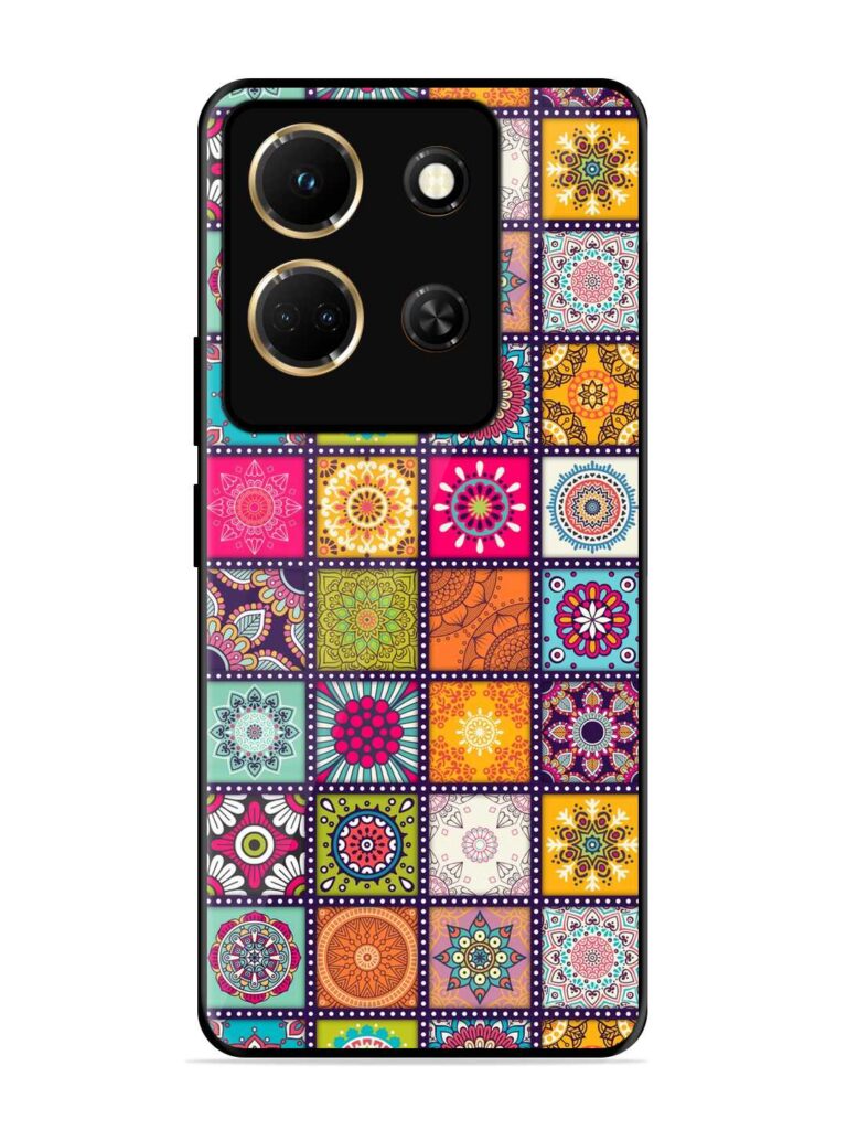 Seamless Pattern Vintage Glossy Metal Phone Cover for Infinix Note 30 (5G) Zapvi