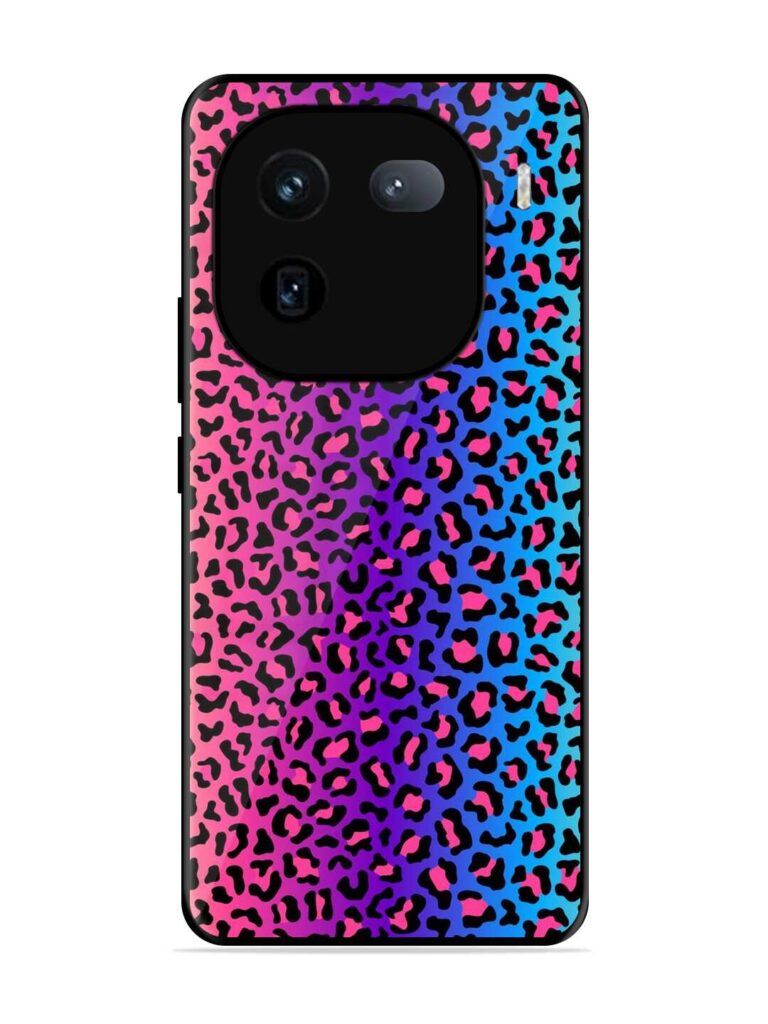 Colorful Leopard Seamless Glossy Metal Phone Cover for Iqoo 12 (5G) Zapvi