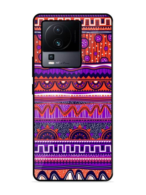 Ethnic Seamless Pattern Glossy Metal TPU Phone Cover for Iqoo Neo 7 (5G) Zapvi