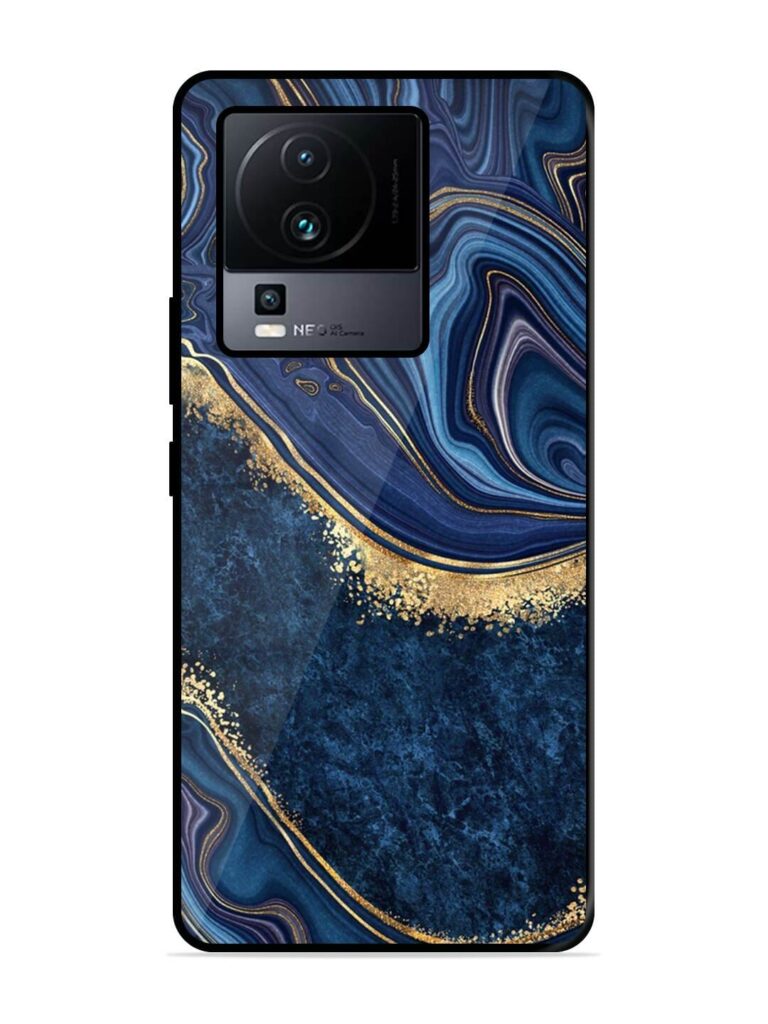 Abstract Background Blue Glossy Metal TPU Phone Cover for Iqoo Neo 7 (5G) Zapvi