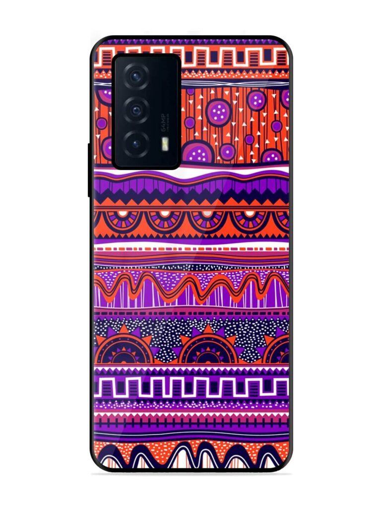Ethnic Seamless Pattern Glossy Metal TPU Phone Cover for Iqoo Z5 (5G) Zapvi