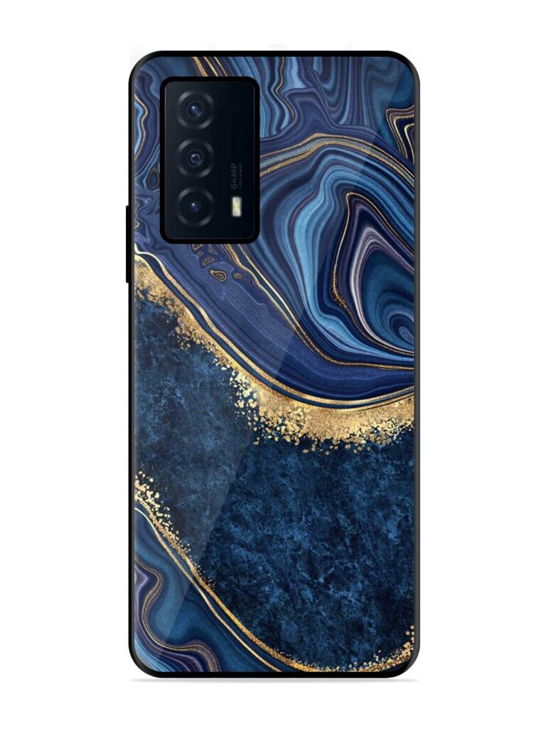 Abstract Background Blue Glossy Metal TPU Phone Cover for Iqoo Z5 (5G) Zapvi