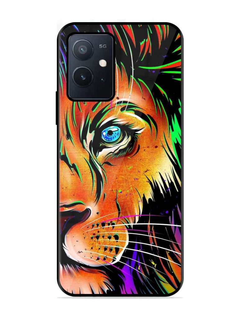 Colorful Lion Design Glossy Metal TPU Phone Cover for Iqoo Z6 (5G) Zapvi